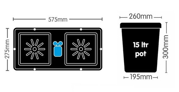 AutoPot Easy2Grow - 2 donice 15L + 47L zbiornik