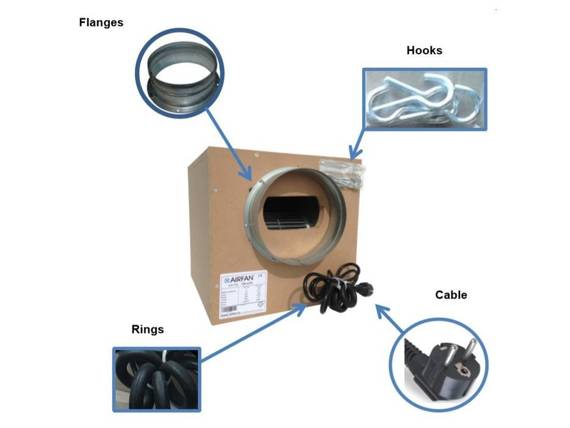 Wentylator radialny ISO-BOX 1xØ 250mm 1xØ250mm 1200m3/h